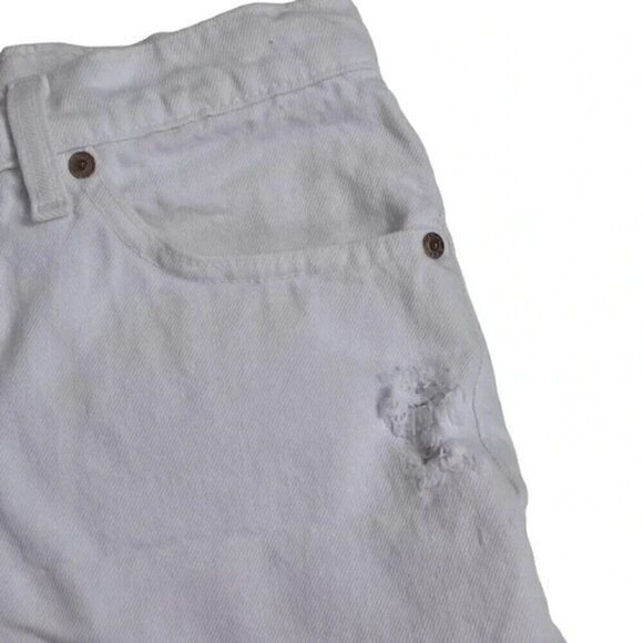 Vintage Levi's 538 White Cutoff Jean Shorts Jorts Cotton Hip Hugger Size 28 - Picture 3 of 11